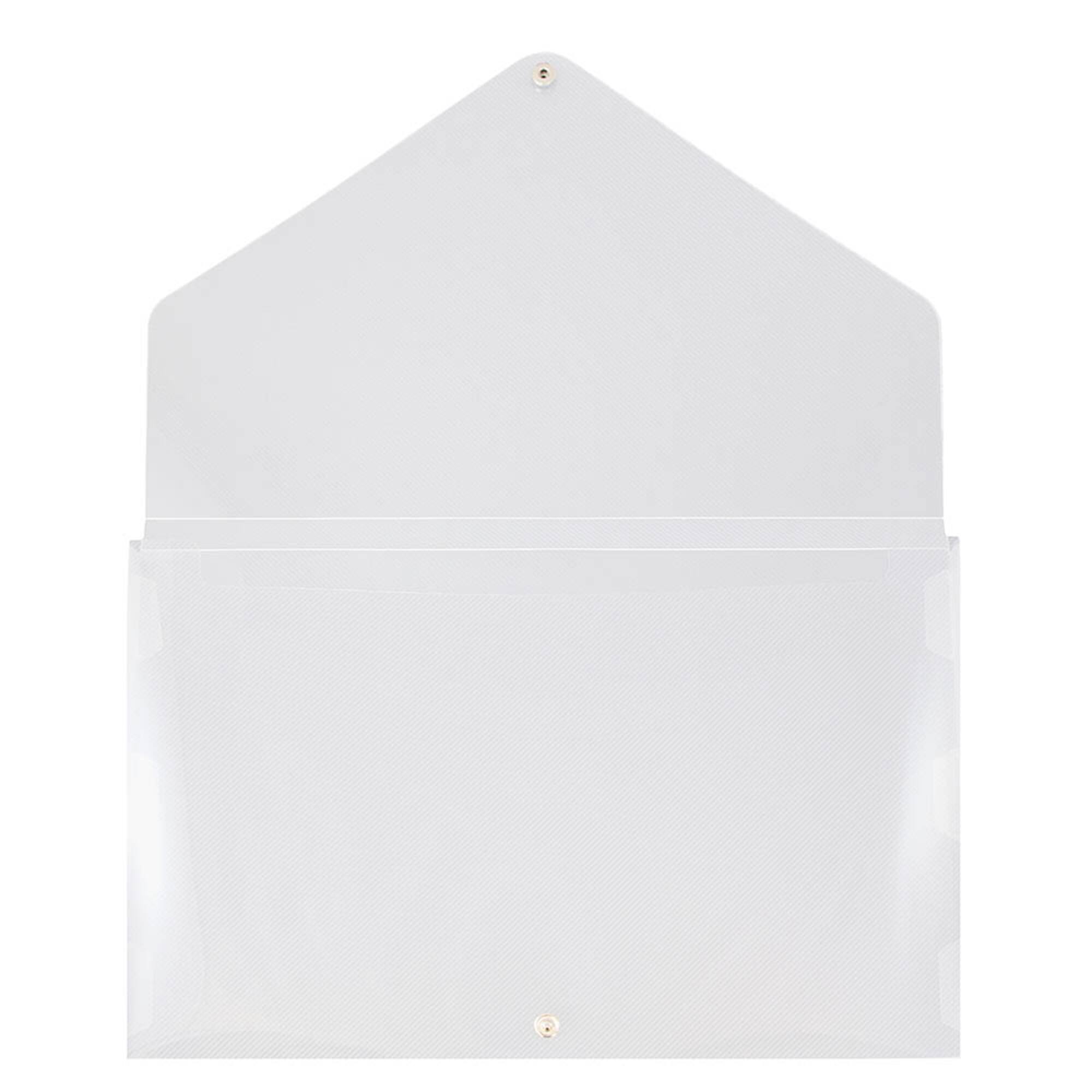 JAM Paper Clear 11" x 17" Snap Closure Plastic Portfolio